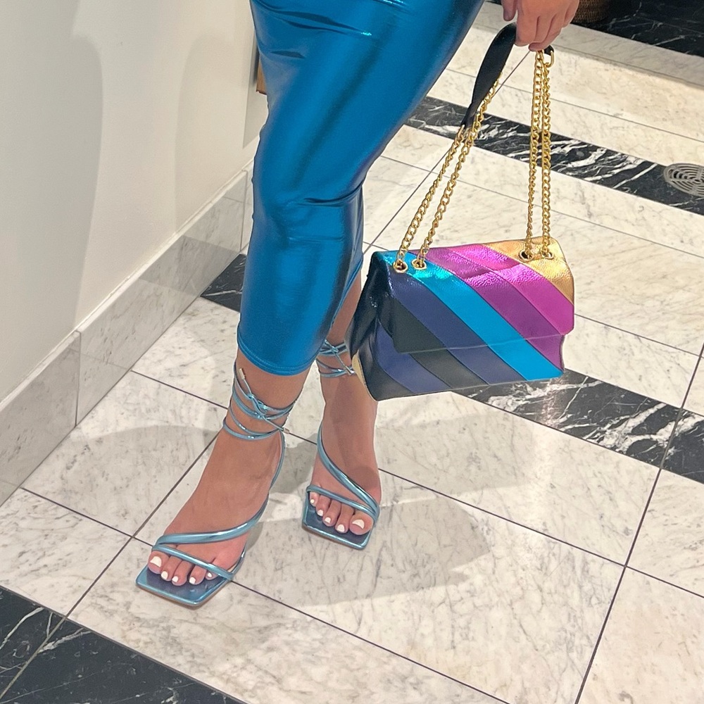 Metallic multicolor bag.